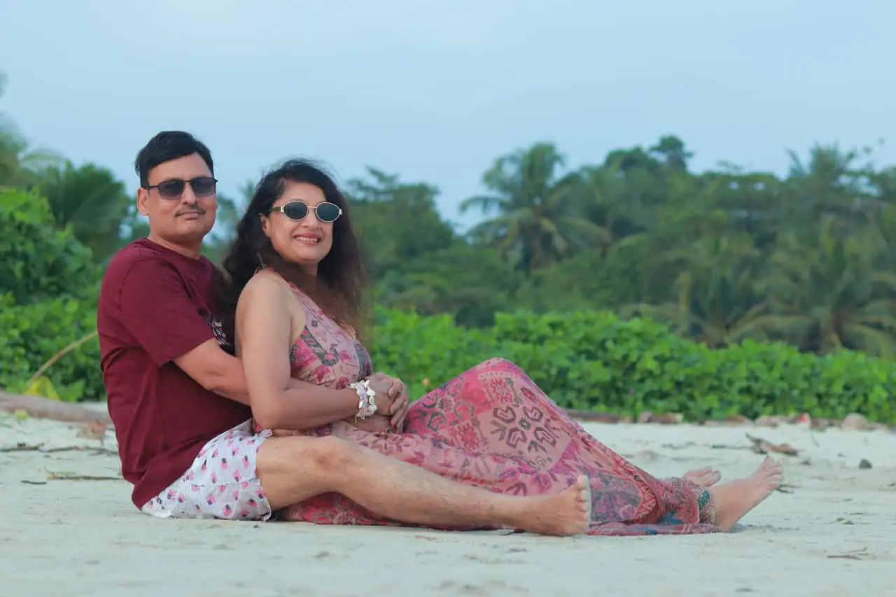 A family enjoying on Radhanagar Beach, Andaman
